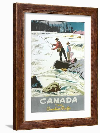 Travel Poster for Fishing in Canada-null-Framed Art Print