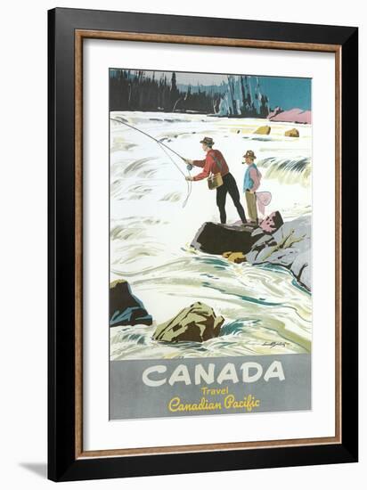 Travel Poster for Fishing in Canada-null-Framed Art Print