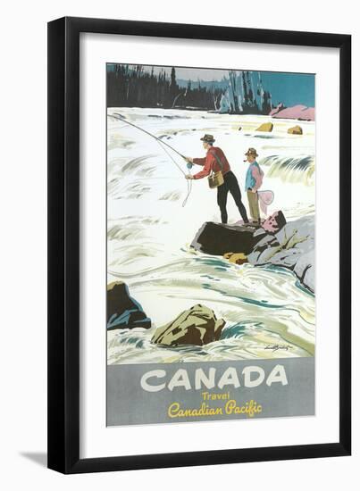 Travel Poster for Fishing in Canada-null-Framed Art Print