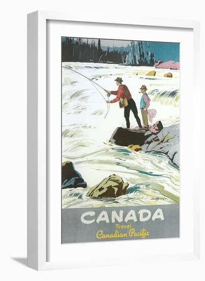 Travel Poster for Fishing in Canada-null-Framed Art Print