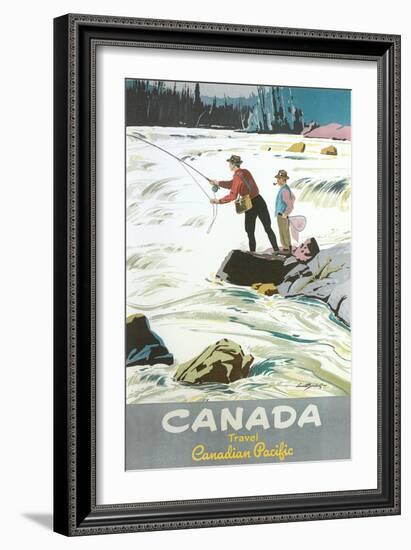 Travel Poster for Fishing in Canada-null-Framed Art Print