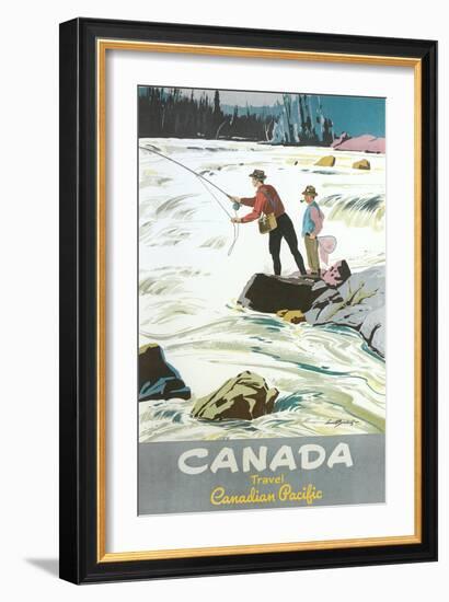 Travel Poster for Fishing in Canada-null-Framed Art Print