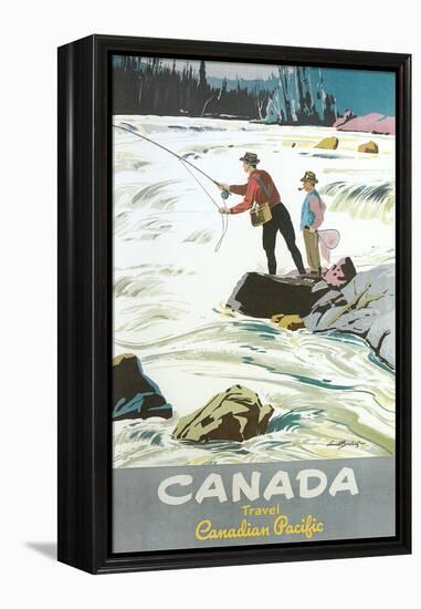 Travel Poster for Fishing in Canada-null-Framed Stretched Canvas