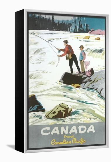 Travel Poster for Fishing in Canada-null-Framed Stretched Canvas