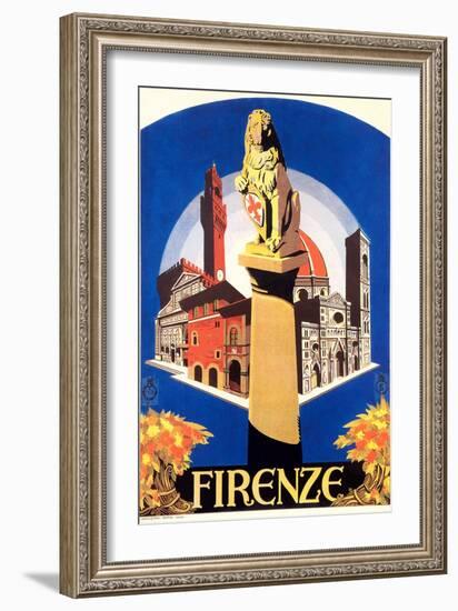 Travel Poster for Florence-null-Framed Art Print