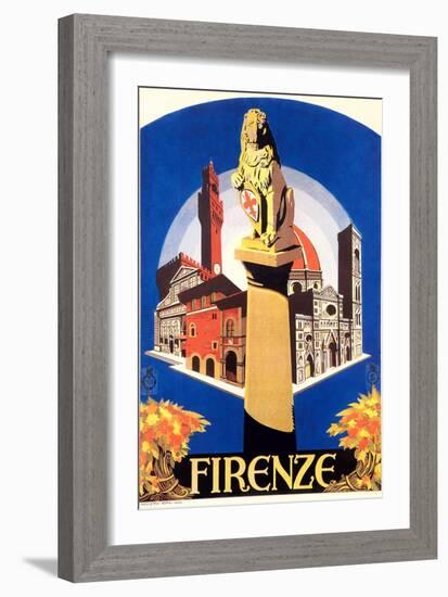 Travel Poster for Florence-null-Framed Art Print