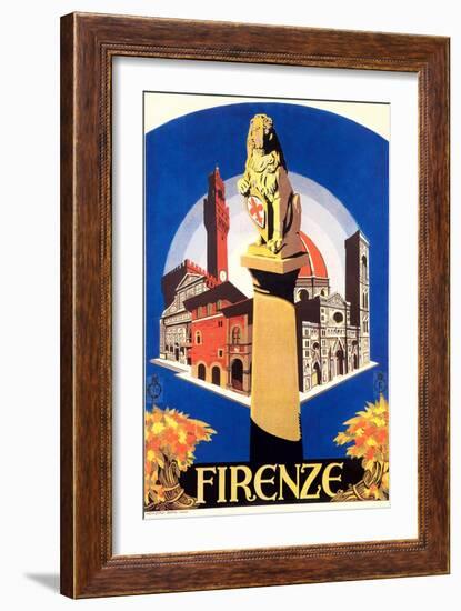 Travel Poster for Florence-null-Framed Art Print