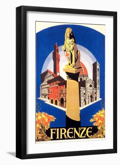 Travel Poster for Florence-null-Framed Art Print