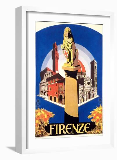 Travel Poster for Florence-null-Framed Art Print