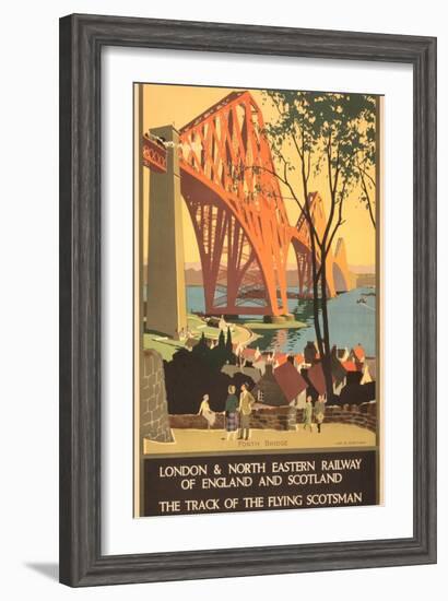 Travel Poster for Flying Scotsman, Forth Bridge-null-Framed Art Print