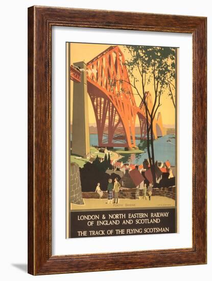 Travel Poster for Flying Scotsman, Forth Bridge-null-Framed Art Print