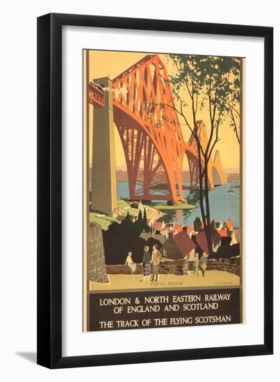 Travel Poster for Flying Scotsman, Forth Bridge-null-Framed Art Print