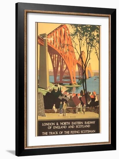 Travel Poster for Flying Scotsman, Forth Bridge-null-Framed Art Print