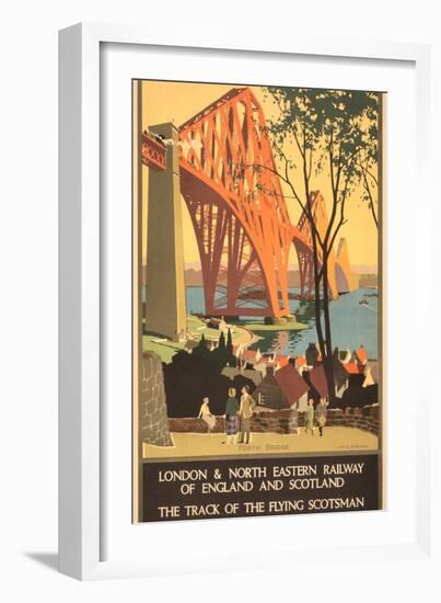 Travel Poster for Flying Scotsman, Forth Bridge-null-Framed Art Print