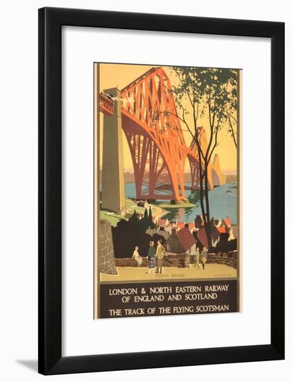 Travel Poster for Flying Scotsman, Forth Bridge-null-Framed Art Print