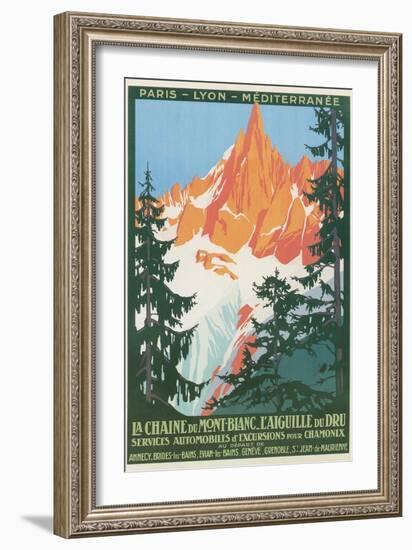 Travel Poster for French Alps-null-Framed Premium Giclee Print