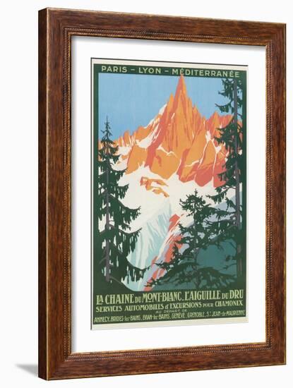 Travel Poster for French Alps-null-Framed Premium Giclee Print