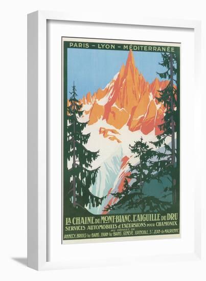Travel Poster for French Alps-null-Framed Premium Giclee Print