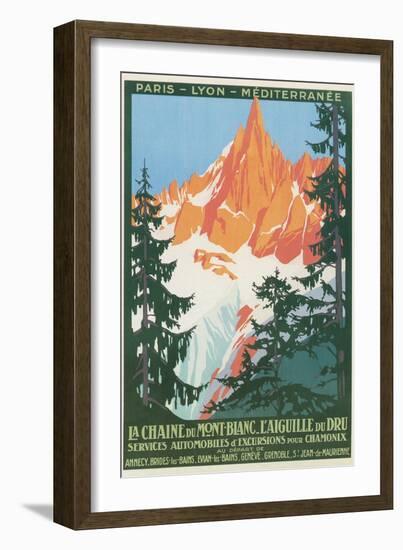 Travel Poster for French Alps-null-Framed Art Print