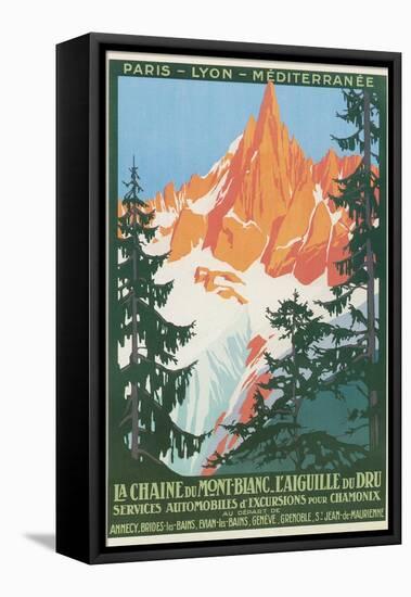 Travel Poster for French Alps-null-Framed Stretched Canvas