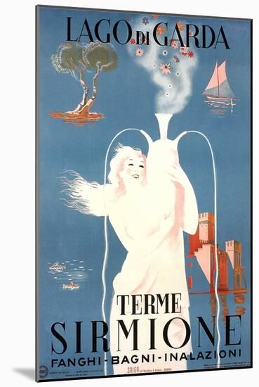 Travel Poster for Garda Lake-null-Mounted Art Print