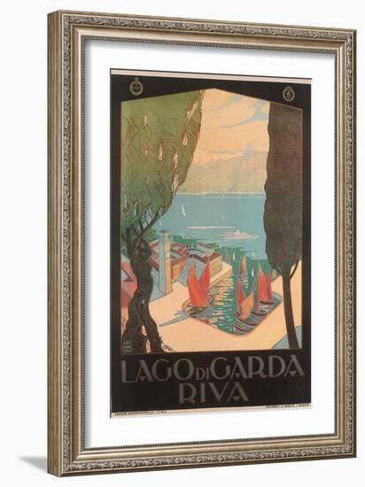 Travel Poster for Garda Lake-null-Framed Art Print