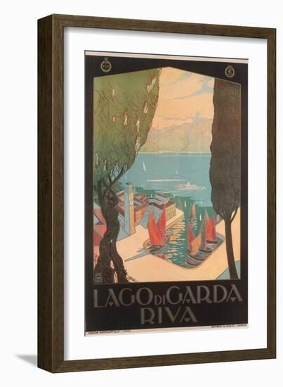 Travel Poster for Garda Lake-null-Framed Art Print