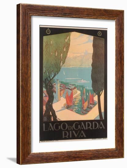 Travel Poster for Garda Lake-null-Framed Art Print