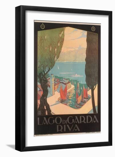 Travel Poster for Garda Lake-null-Framed Art Print