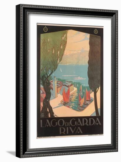 Travel Poster for Garda Lake-null-Framed Art Print