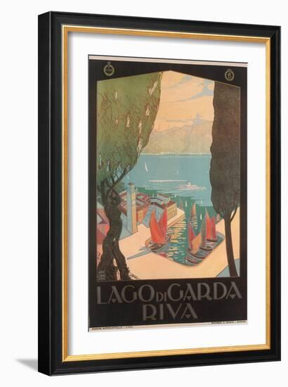 Travel Poster for Garda Lake-null-Framed Art Print