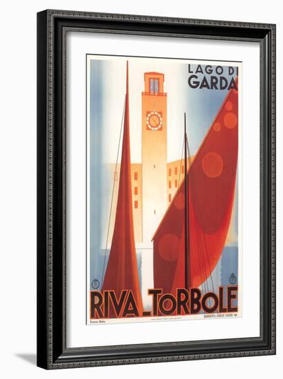 Travel Poster for Garda Lake-null-Framed Art Print