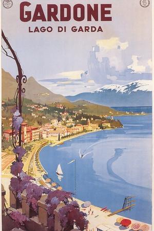 アンティーク壁掛け　View of Garda Lake アート作品 Lake Of Garda Paintings for Sale - Fine Art America