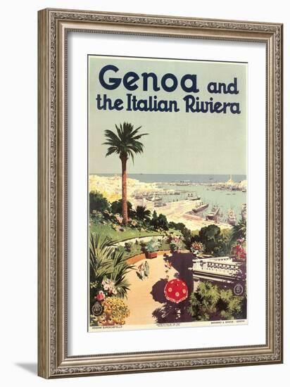 Travel Poster for Genoa-null-Framed Art Print