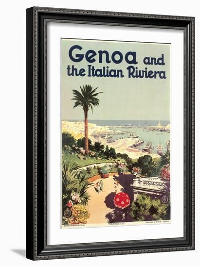 Travel Poster for Genoa-null-Framed Art Print