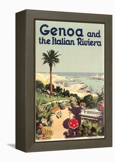 Travel Poster for Genoa-null-Framed Stretched Canvas