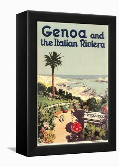 Travel Poster for Genoa-null-Framed Stretched Canvas