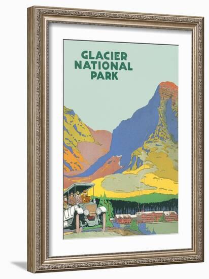 Travel Poster for Glacier Park-null-Framed Art Print