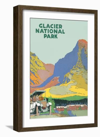 Travel Poster for Glacier Park-null-Framed Art Print