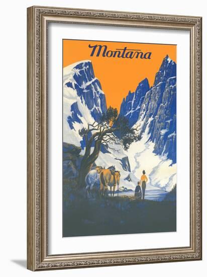Travel Poster for Glacier Park-null-Framed Art Print