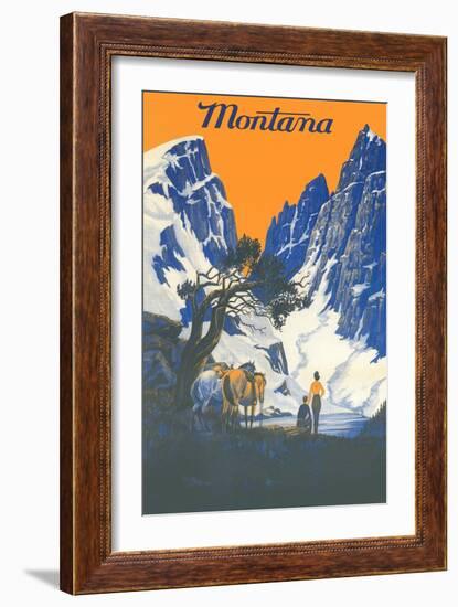 Travel Poster for Glacier Park-null-Framed Art Print