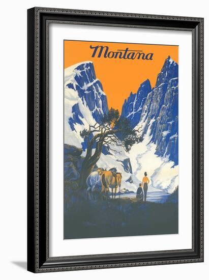 Travel Poster for Glacier Park-null-Framed Art Print