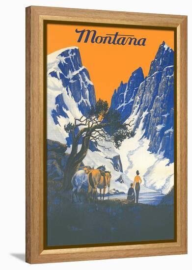 Travel Poster for Glacier Park-null-Framed Stretched Canvas