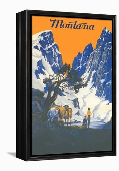 Travel Poster for Glacier Park-null-Framed Stretched Canvas