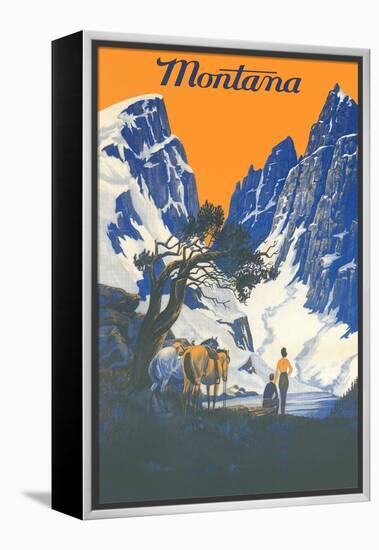 Travel Poster for Glacier Park-null-Framed Stretched Canvas