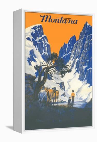 Travel Poster for Glacier Park-null-Framed Stretched Canvas