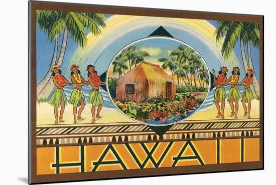 Travel Poster for Hawaii-null-Mounted Art Print