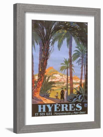 Travel Poster for Hyeres-null-Framed Art Print