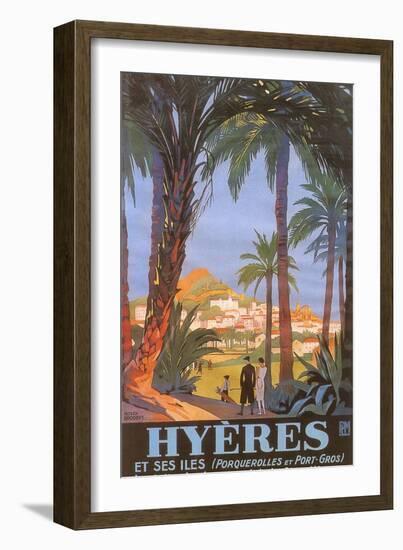 Travel Poster for Hyeres-null-Framed Art Print