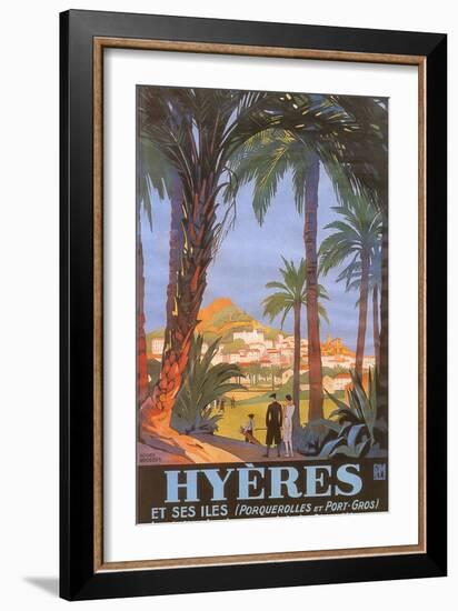 Travel Poster for Hyeres-null-Framed Art Print